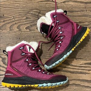 Merrell Bravada Knit Bluff Polar waterproof warm hiking  winter boot fuchsia 7